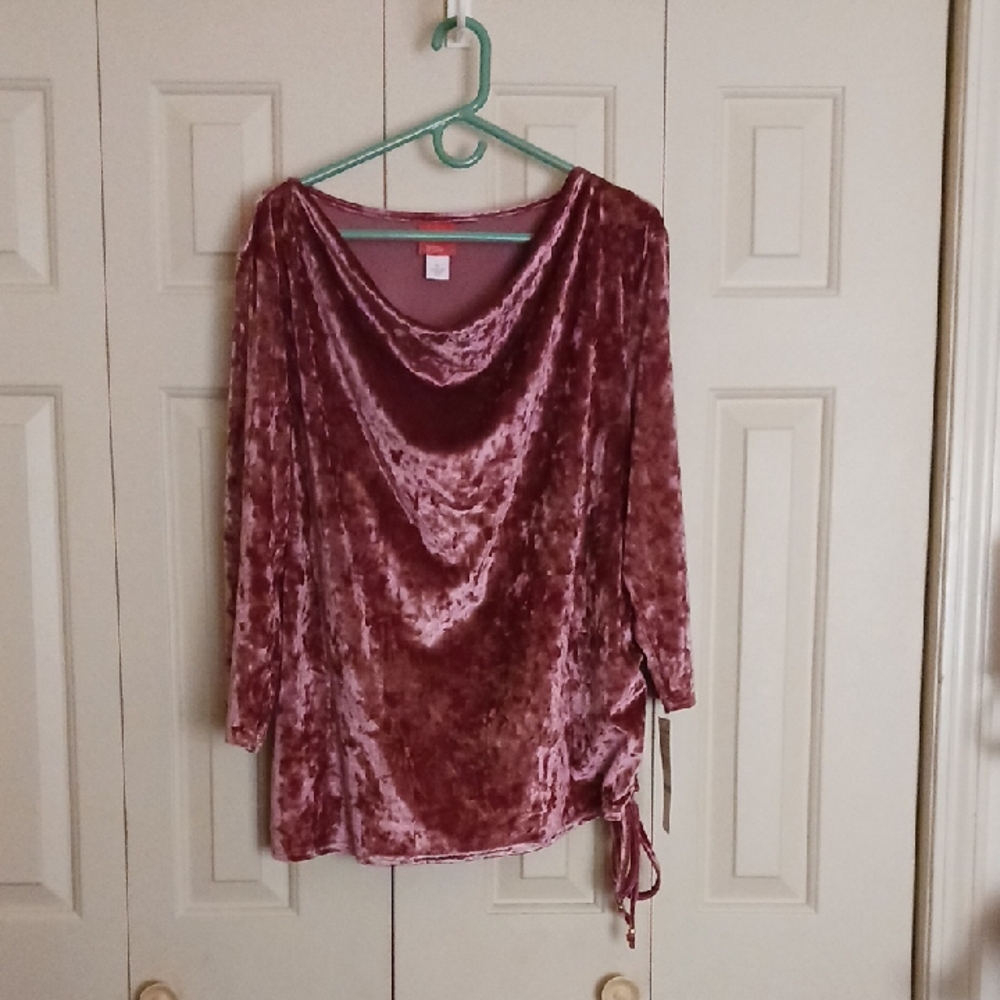 Hearts of Palm Velvet Blouse - Mauve